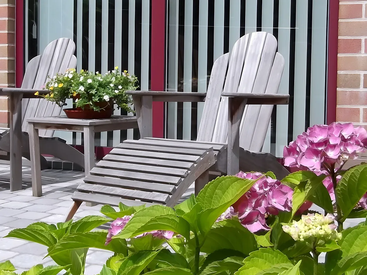 Buitenterras bij Sauna De Pallieter