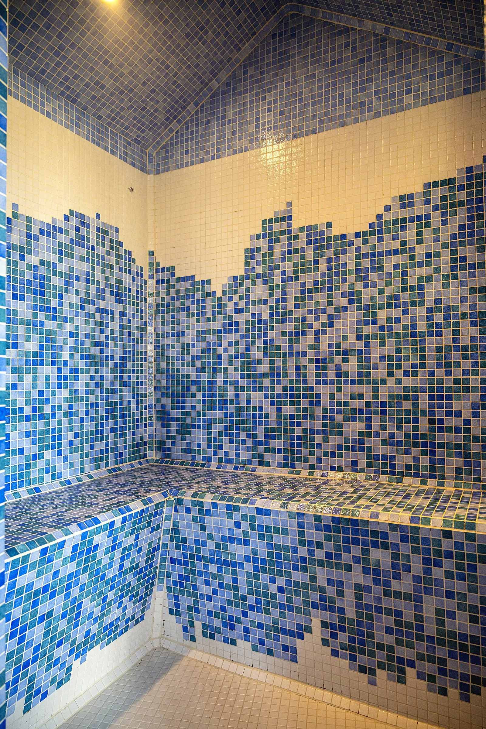 Het blauwe mozaïek van de hammam