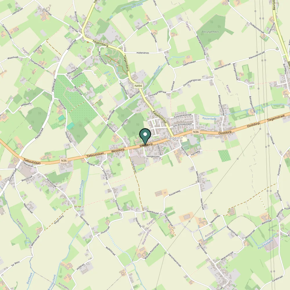 Kaart: Sauna De Pallieter, Westdorp 47A, 8573 Tiegem